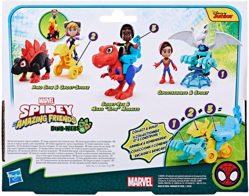 Marvel Spidey und Seine Super-Freunde Dino-Webs Spidey-Rex & Miles „Spin“ Morales Spider-Man Action-