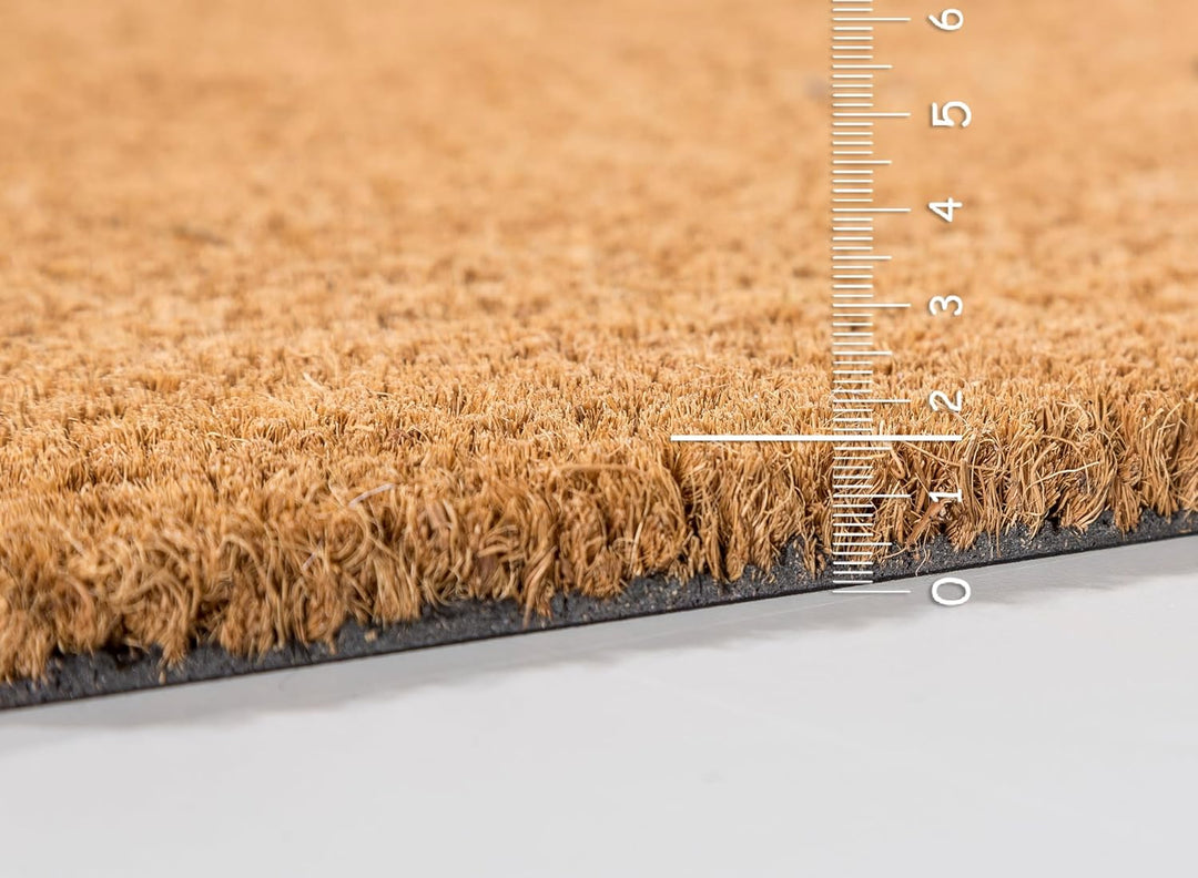 Robuste DIY Fussmatte Kokos 160x100cm (Rechteckig) - Kokosmatte 16 mm natur | Rutschfeste Fussmatte