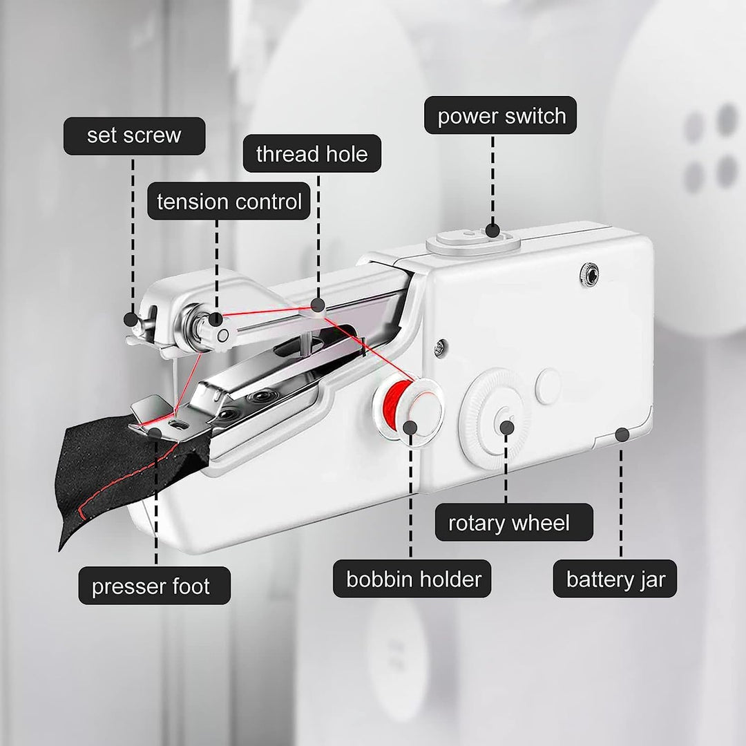 Handnähmaschine, Tragbare Mini-Nähmaschine, Kabellose Tragbare Elektrische Handnähmaschine Mit Nähzu
