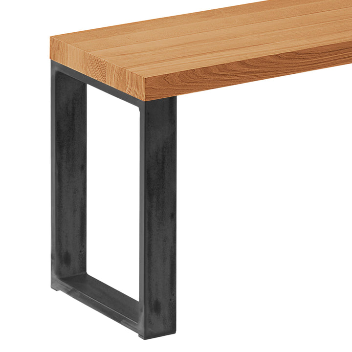 LAMO Manufaktur Sitzbank Flur Holzbank 30x30x47 cm, Möbelfüsse Simple Rohstahl mit Klarlack/Rustikal