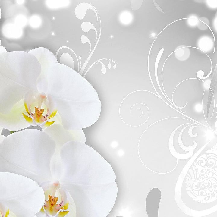 Runa Art Wandbilder Blumen Orchidee 5 Teilig Bild auf Vlies Leinwand Deko Wohnzimmer Abstrakt Grau S