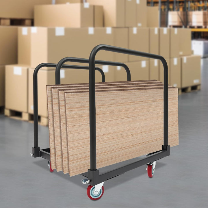 Plattenwagen 3-Stangen 200lbs 4 Räder Q235 Stahl, schwarz