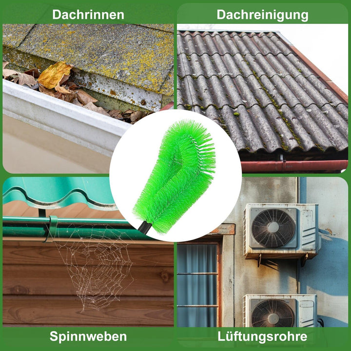 Dachrinnenreiniger Teleskop Dachrinnenbürste mit 6Pcs Teleskopstiel 250cm Dachrinnenreinigungsbürste