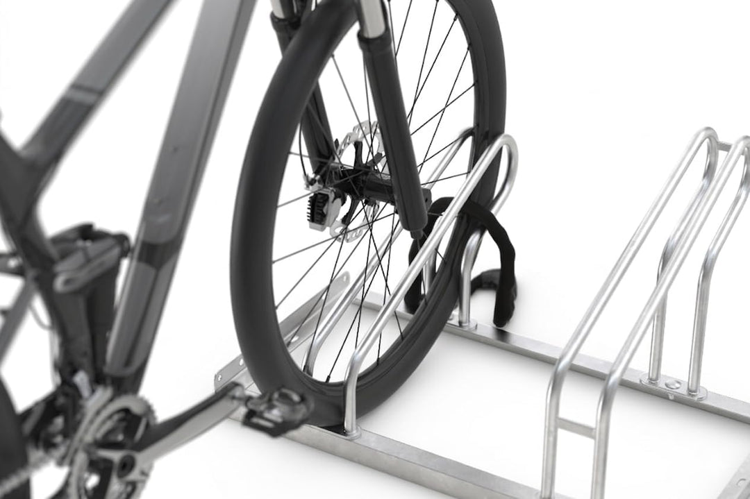 Bügelparker 2055 unser Klassiker | Fahrradständer einseitig | für 5 Fahrräder | Abwechselnde Hoch-/T
