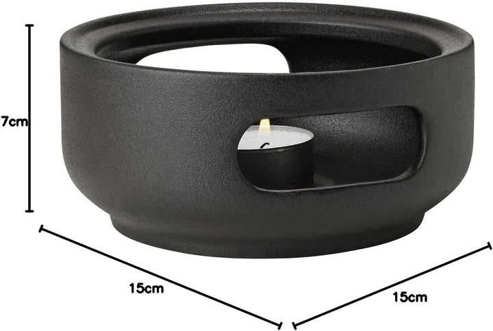 Stelton Theo Stövchen aus Stein, für Teelichter, schwarz, Nordic Design Stövchen Schwarz, Stövchen S