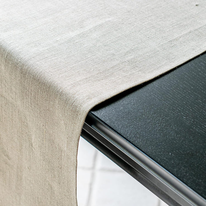 Varvara Home Leinen Tischläufer | Läufer | Tischband | Tischtuch | Farbe Natur Braun - 45x150 cm 145