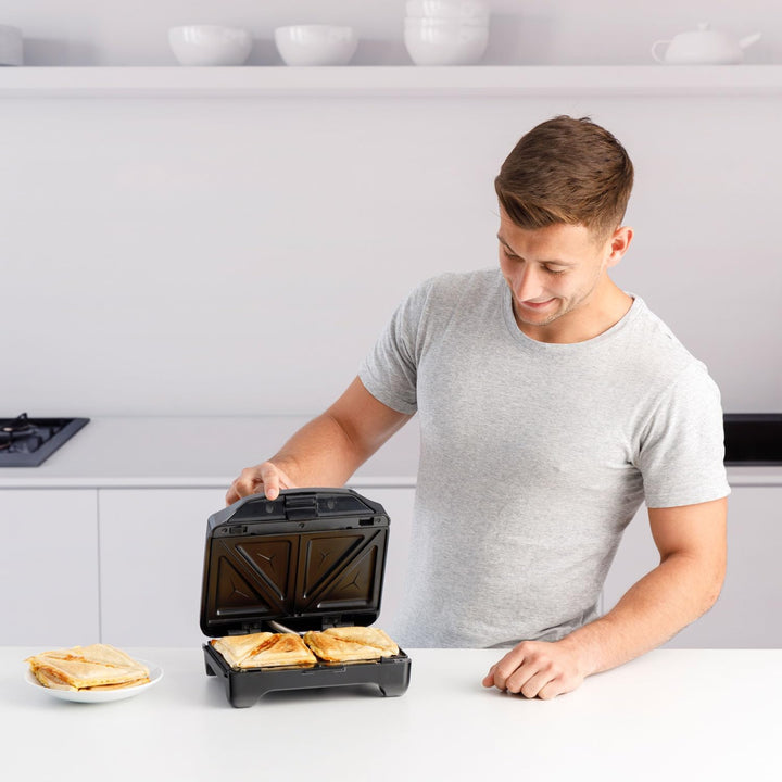 Taurus Miami Premium Sandwichtoaster, austauschbar, 900 W, 0 Dezibel, Kunststoff, Schwarz Multi-Plat
