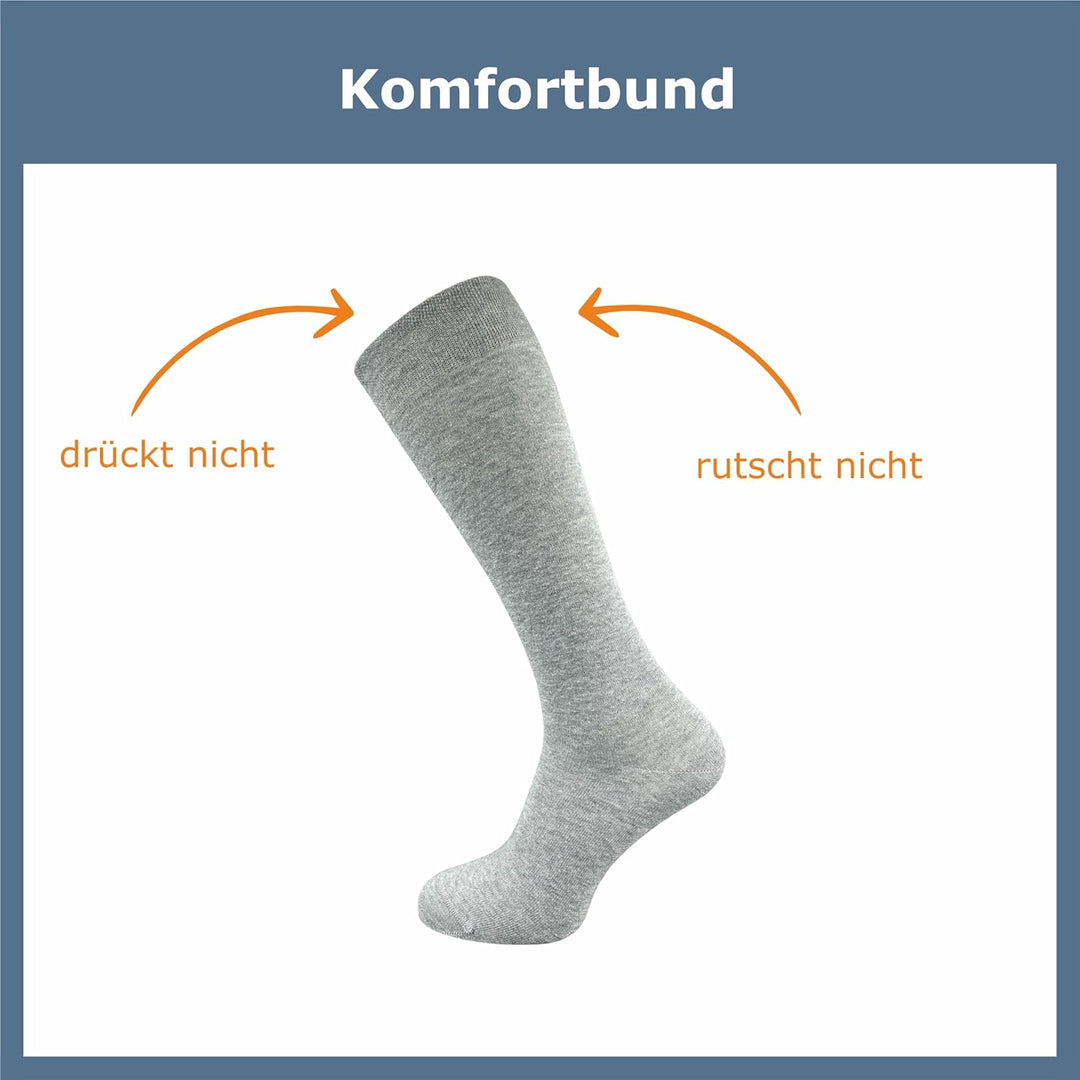 GAWILO Damen & Herren Kniestrümpfe (4 Paar) lange Socken mit Komfortbund aus 80% Baumwolle | kein Ve