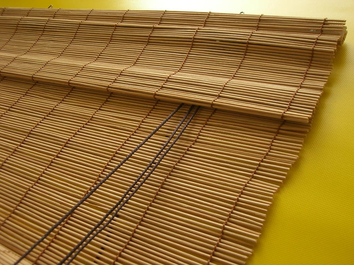 Bambusrollo Bambus Raffrollo Natur Breite 60-140cm Länge 160 und 240cm Seitenzug Fenster Tür Rollos