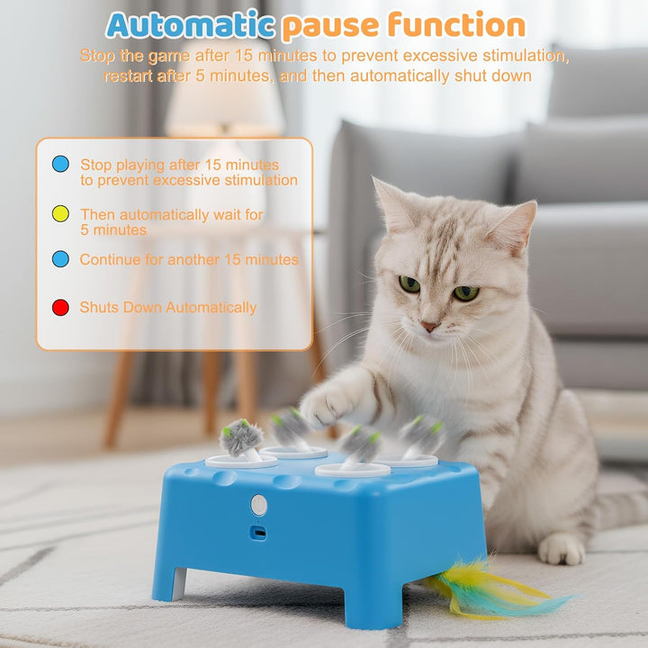 Focenat 2-in-1 Automatisches Katzenspielzeug, Interaktives Katzenspielzeug, Wiederaufladbares Katzen
