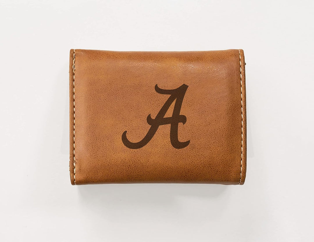 NCAA Rico Industries Laser Engraved Trifold Laser Engraved Tri-Fold Wallet - Men's Accessory Alabama
