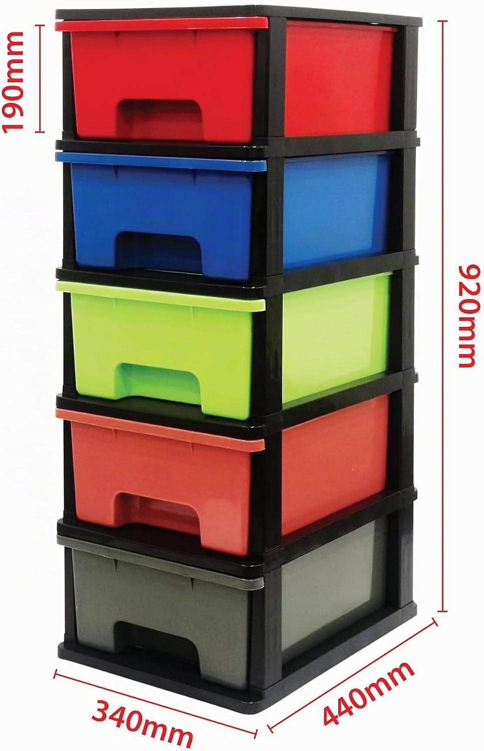 ABBAware Schubladenbox, Schubladen-Container auf Rädern, 5 grosse 17 Liter Schubladen, der Umwelt zu