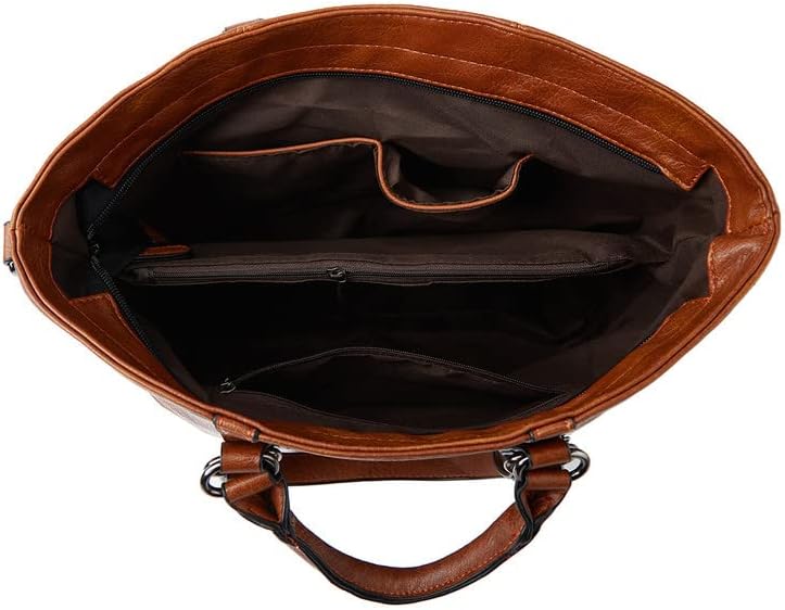 Coolives Damentasche Damen Henkeltasche mit Schultergurt aus PU-Leder Vintage Handtasche Retro Tasch