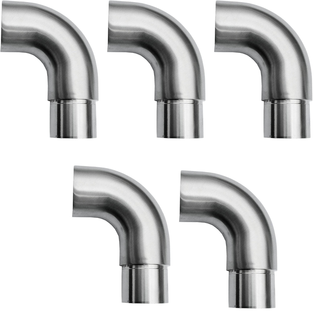 5 x Edelstahl Geländergriff, Haltegriff, Endstück, Handlaufendstück für 42,4 mm Handlaufrohr 5 Handl