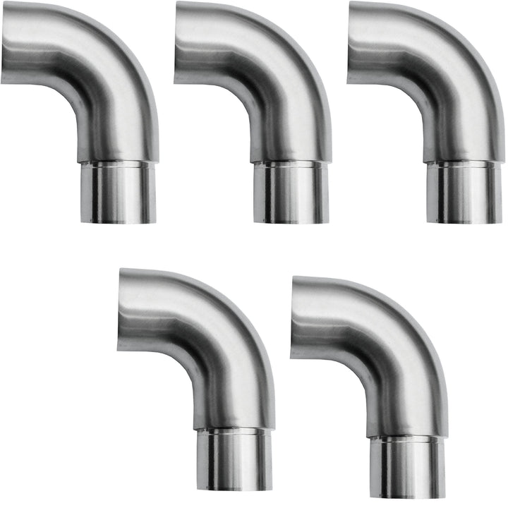 5 x Edelstahl Geländergriff, Haltegriff, Endstück, Handlaufendstück für 42,4 mm Handlaufrohr 5 Handl