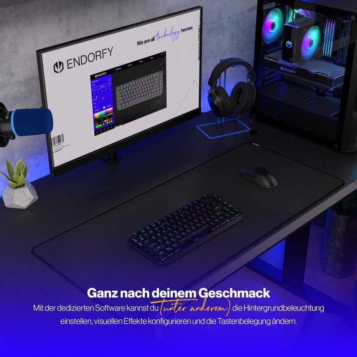 ENDORFY Thock 75% Wireless Red, 75% Wireless Mechanical Keyboard, QWERTY, Kailh Box Red switches, RG