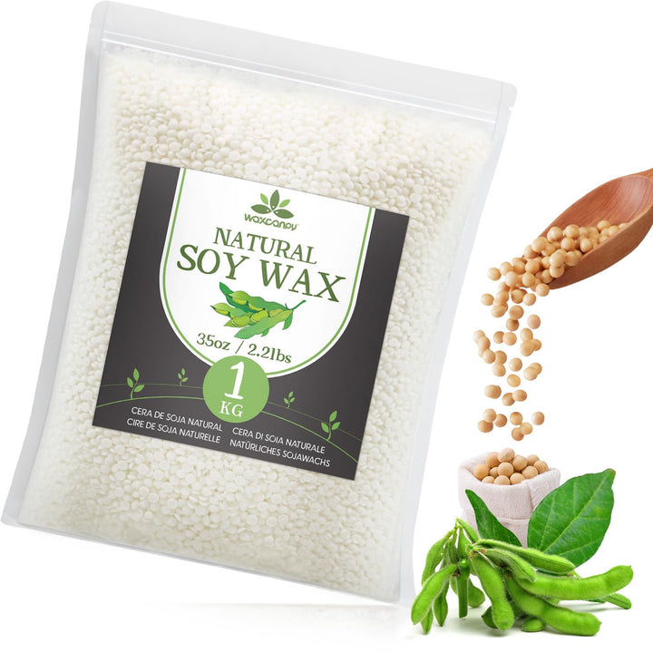 Sojawachs für Kerzen 1KG/5KG/10KG, Premium Kerzenwachs, Kerzenwachs zum Giessen &amp; Kerzenherstellung,
