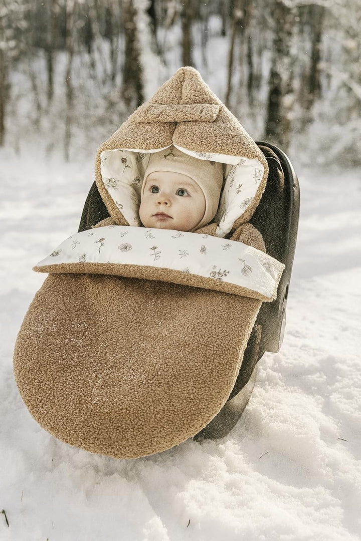 Fusssack für Babyschale Ganzjährig Frühling Herbst Babyfusssack warm Boucle, Übergang Einschlagdecke