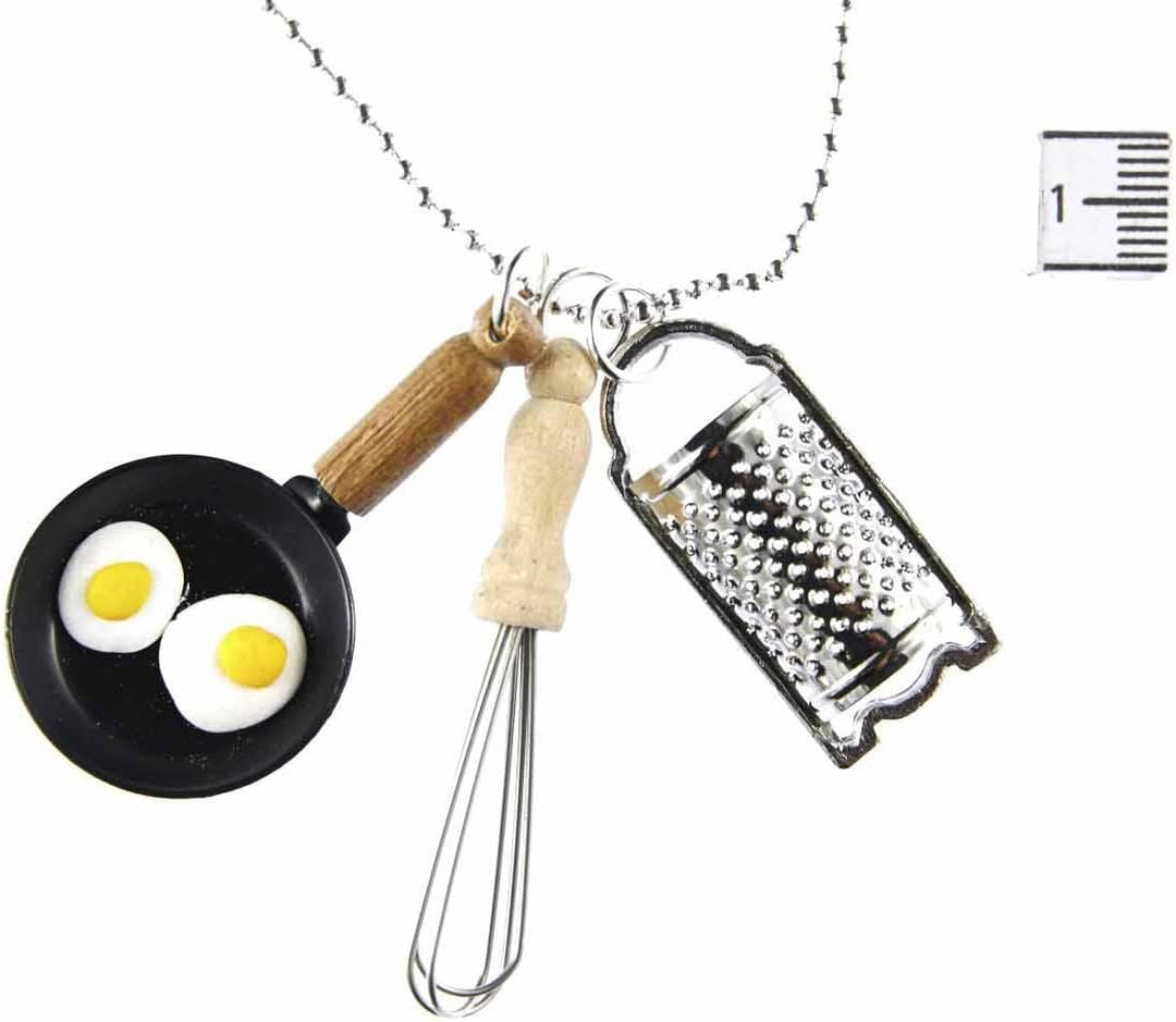 Miniblings 3er Kochen Set Halskette - Handmade Modeschmuck I Kette mit Anhänger Länge: 80cm - Backen