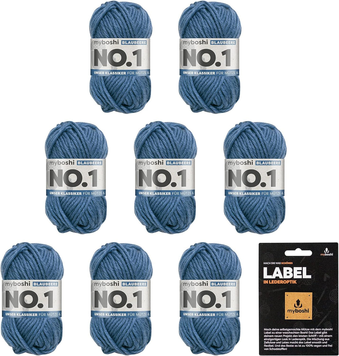myboshi No.1 Wolle zum Häkeln und Stricken, Schnellstrickgarn, langlebige Mützenwolle, Strickwolle,