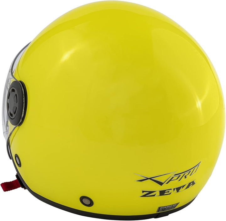 Jethelm Roller Motorrad Helm Zugelassen ECE2205 Lange Klares Visier Sonnenblende 59-60 cm ( L) Fluo,