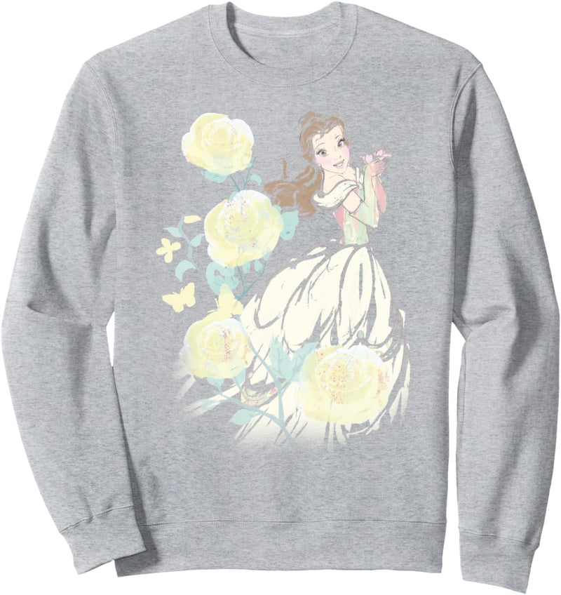 Disney Beauty & The Beast Belle Watercolor Rose Sweatshirt