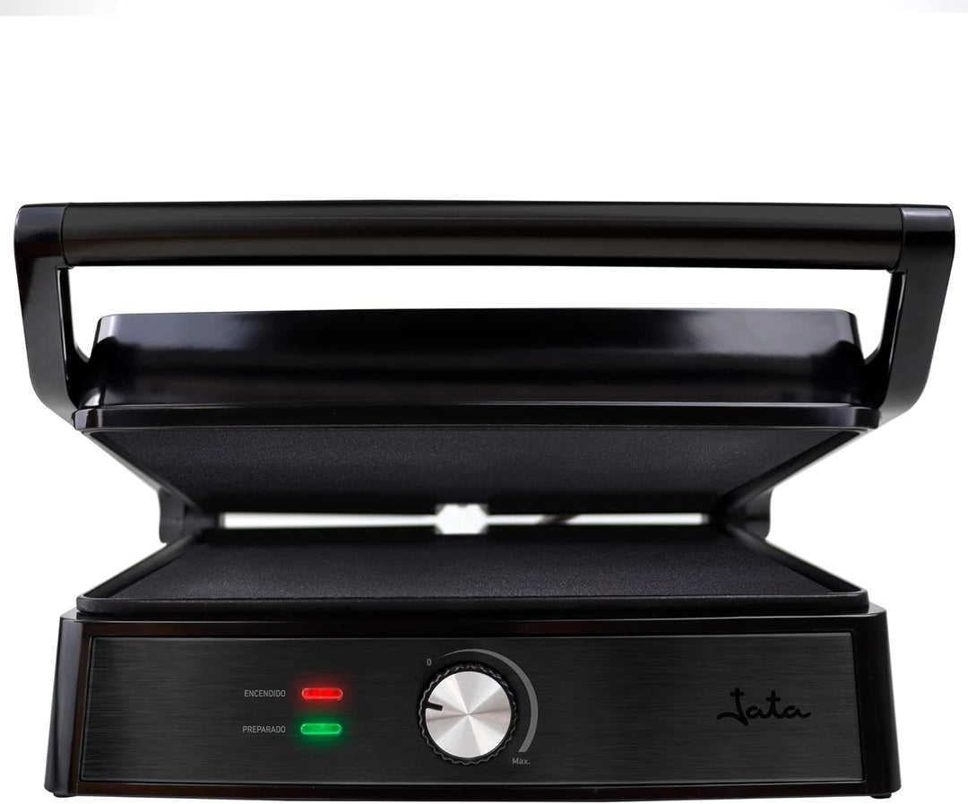 Jata JEGR1913 Elektrischer Doppel-Grill-Grill mit 2 Grillplatten, 29 x 24 cm, Öffnung 180°, kippbare