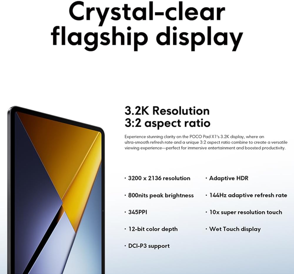 XIAOMI Tablet Poco Pad X1 8GB+512GB 11,2 Zoll Schwarz Android 15 HyperOS 2 8850mAh IPS LCD Display S
