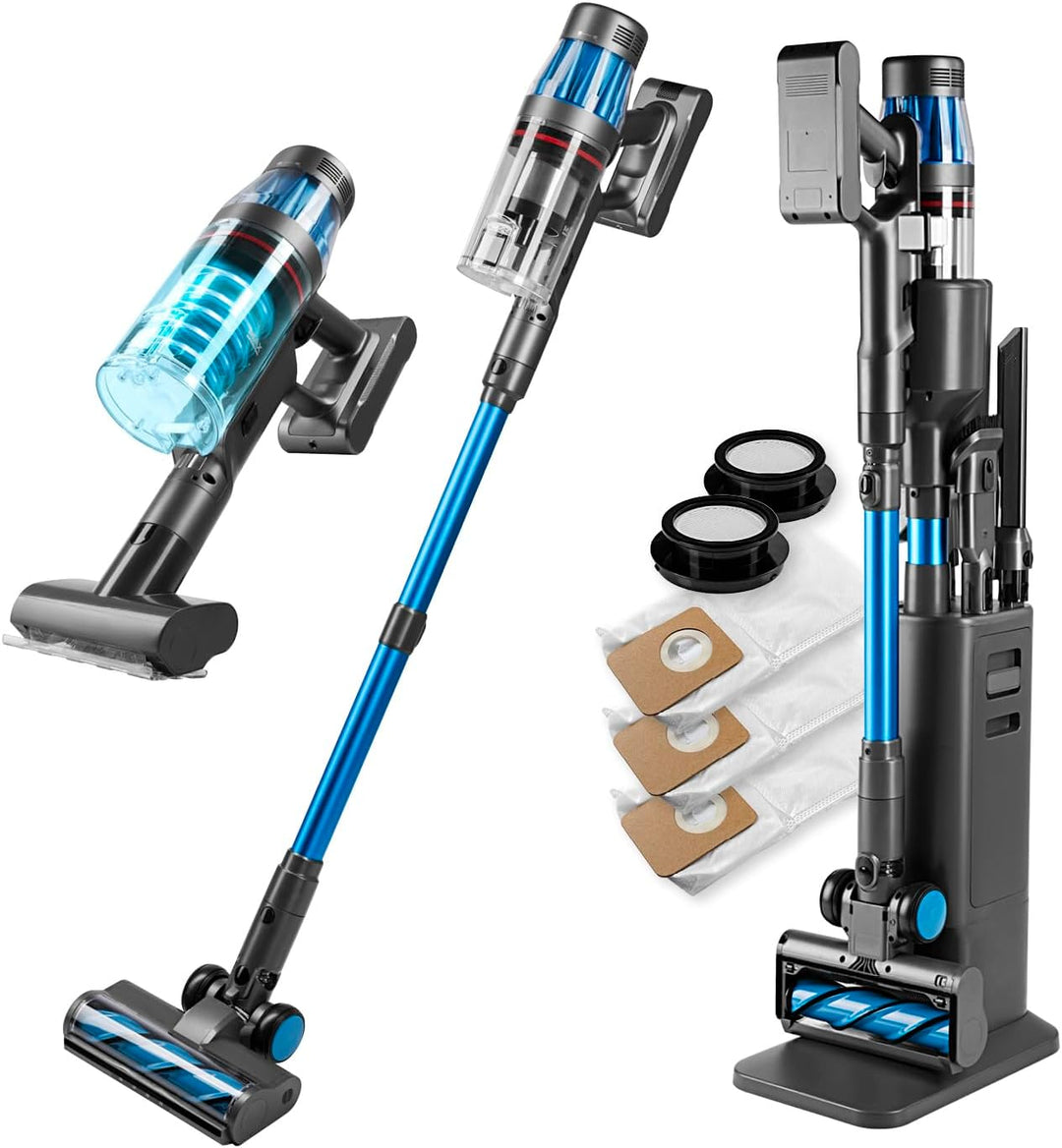 CLEANmaxx AeroTec 500 Staubsauger mit Absaugstation | Handstaubsauger smart & kabellos | automatisch