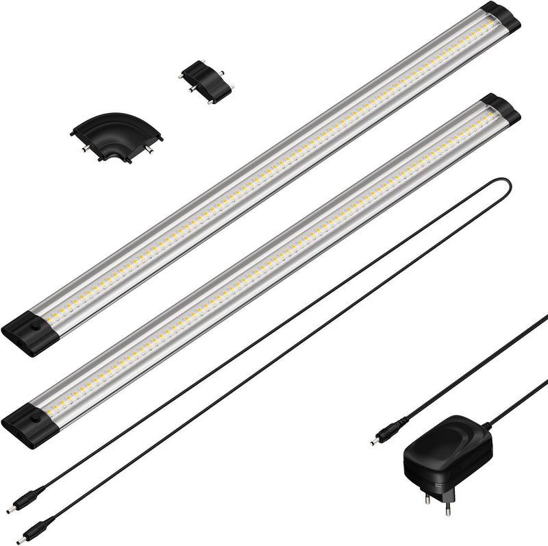 Parlat LED Unterbau-Leuchte SIRIS, flach, je 50cm, 100cm Kabel, je 531lm, warm-weiss, 2er Set