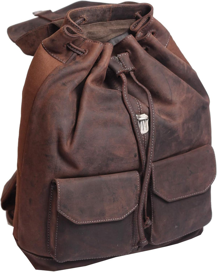 Greenburry Vintage Umhängetasche Braun 32x36x15cm Ledertasche Rucksack