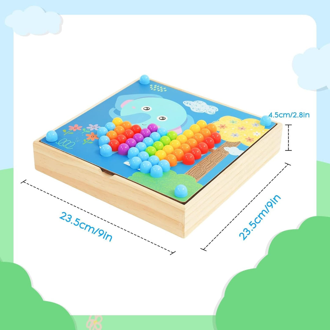 Mosaik Steckspiel für Kinder für 2,3,4,5 Jahre |Mosaik Pegboardmit 180 Steckperlen, 5 Gängen und 20