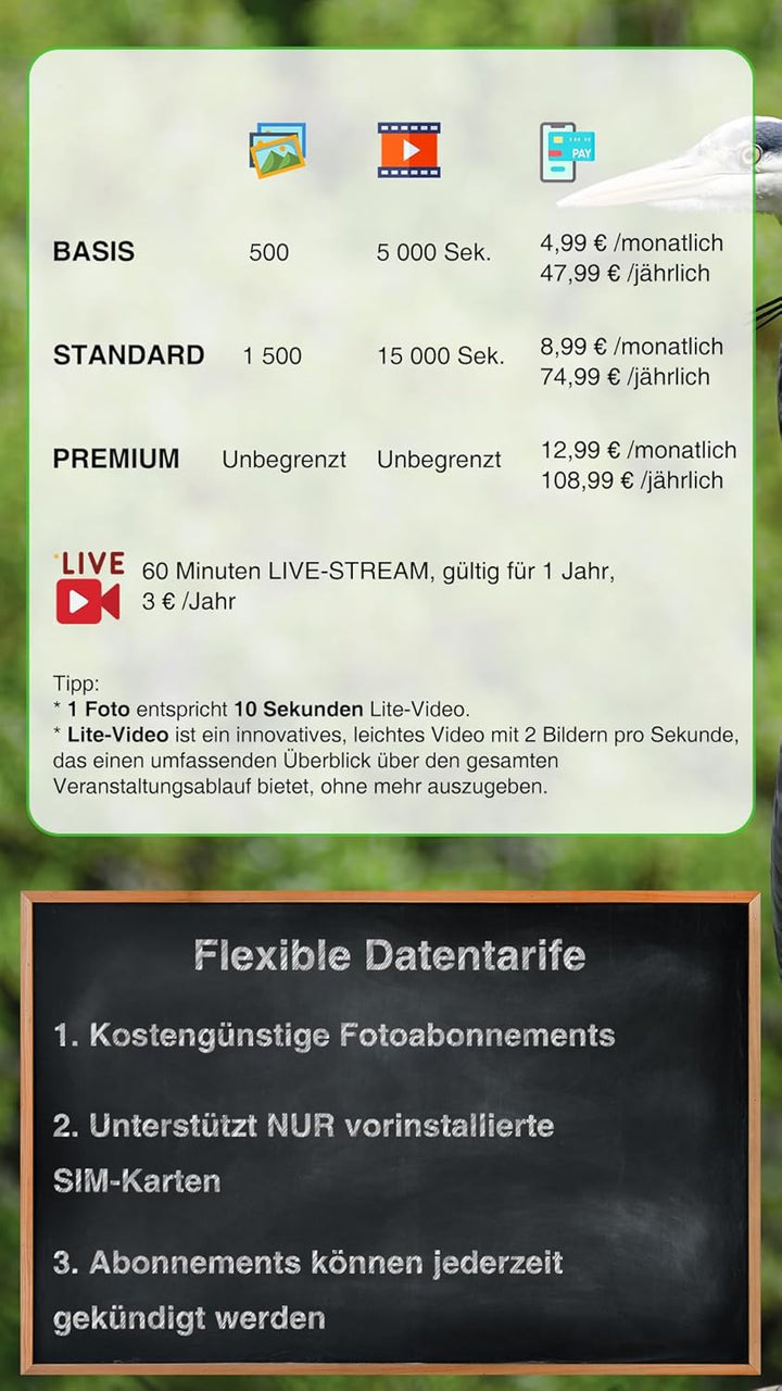 GardePro X50 Pro Max 4G LTE Wildkamera mit Live-Streaming, Wiederaufladbare 8000mAh Batterie, integr
