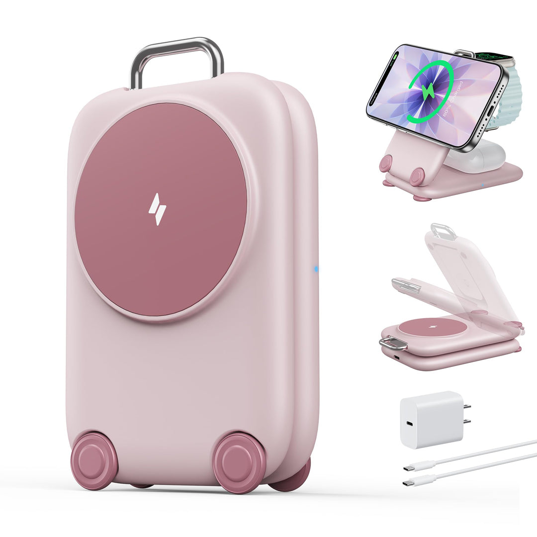 Mag Safe Ladegerät Kabellose Ladestation für Apple-Geräte, 3-in-1-zum faltbar magnetischer Charger K