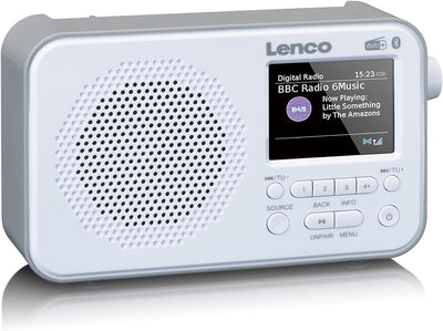 Lenco PDR-036 tragbares DAB+ Radio - Bluetooth 5.0 - PLL FM Radio - 4 Speicherplatztasten - 2,4” Far