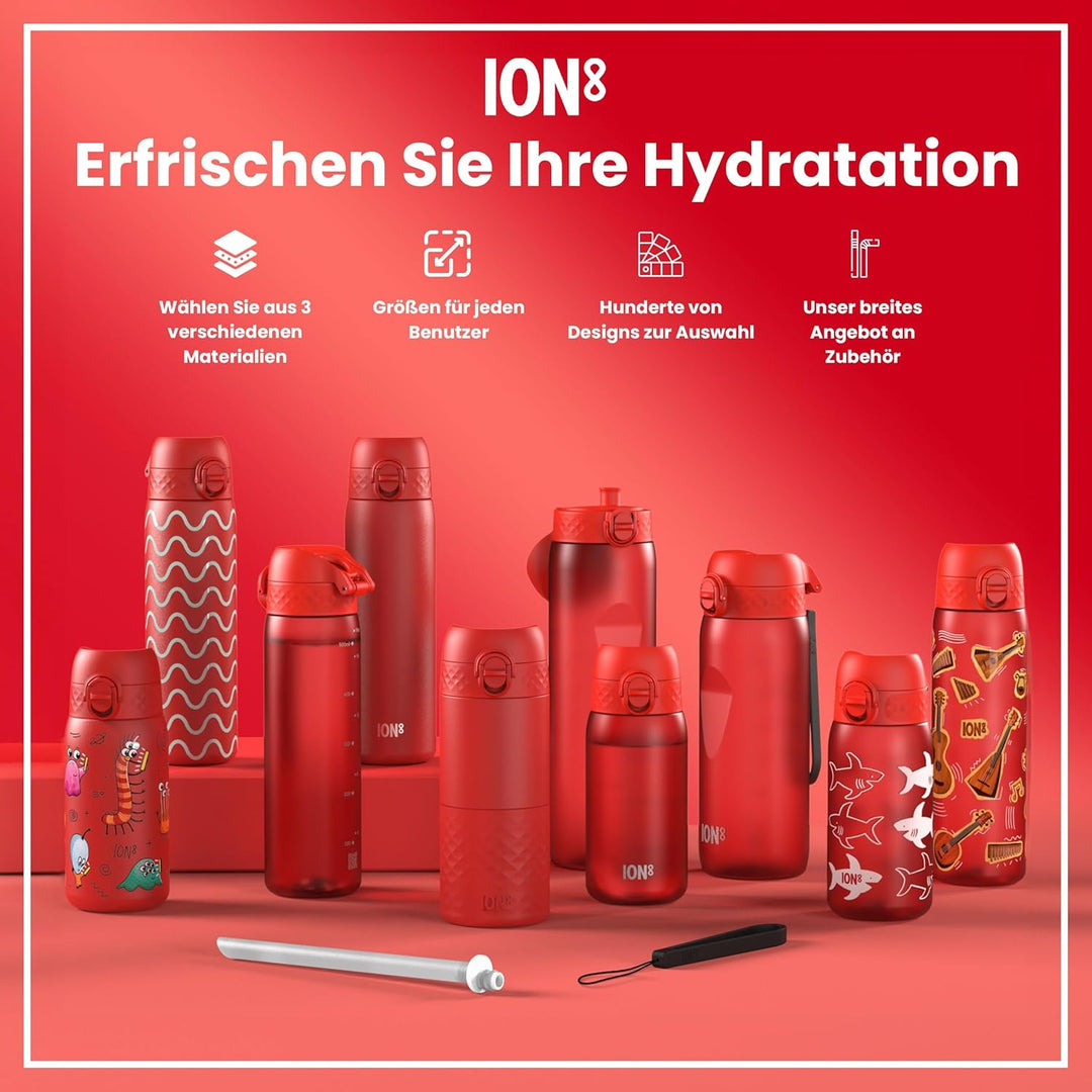 Ion8 Vakuumisolierte Edelstahl-Trinkflasche, 1 Liter, 920 ml, Auslaufsicher, Einhandöffnung, Sichere