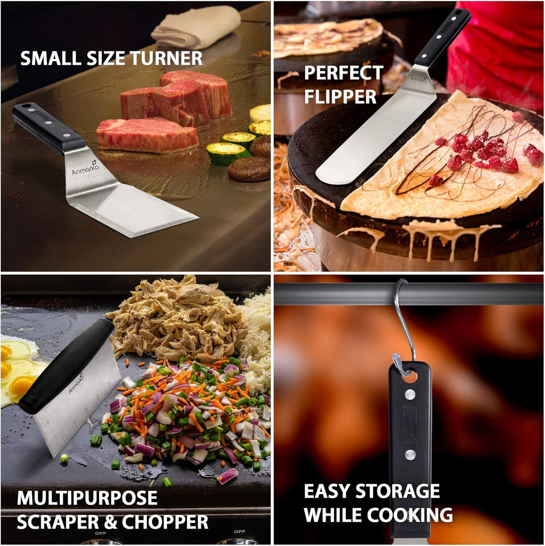Exklusives Grillwender Set aus hochwertigem Edelstahl - BBQ Grillset in erstklassiger Qualität für H