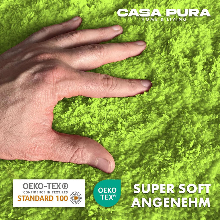 casa pura Badematte weicher, Flauschiger Badezimmerteppich in Shaggy Optik, Badvorleger rutschfest w
