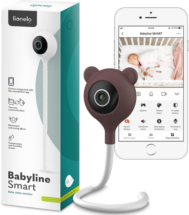 LIONELO Babyline Smart elektronisches Babyphone,Baby Camera Wi-Fi,Mobile Applikation,Bewegungs Geräu