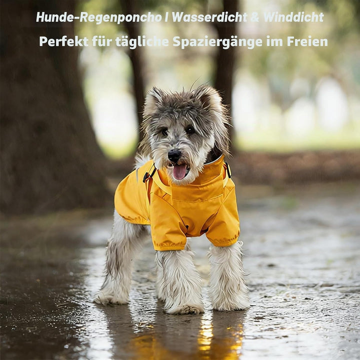 Hunderegenmantel mit Reissverschluss, wasserdichte reflektierende Regenjacke für Welpen, Regenmantel