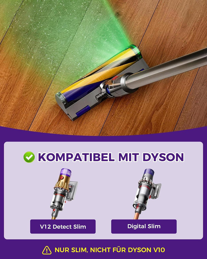 V12 Elektrische Bürste für Dyson V12 Detect Slim/V10 Slim LED-Leuchten Ersatzteile, Hartbodenaufsatz