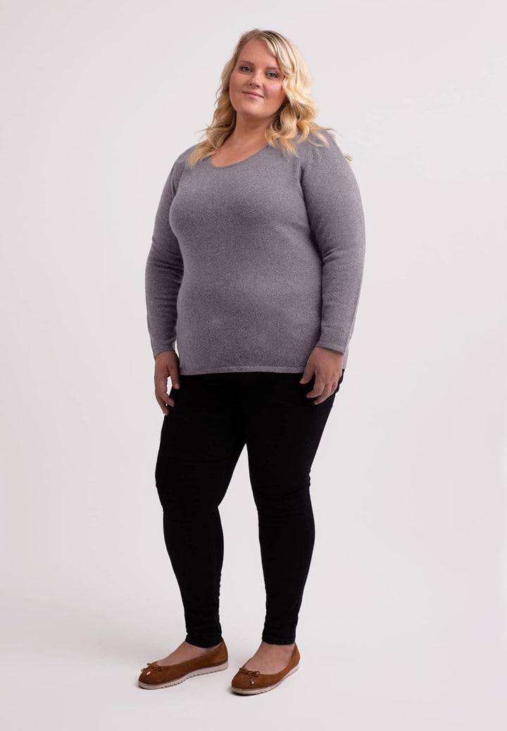 Damen Pullover aus 100% Kaschmir in grossen Grössen | Sweater Rundhals Übergrösse 3XL Grosse Grössen