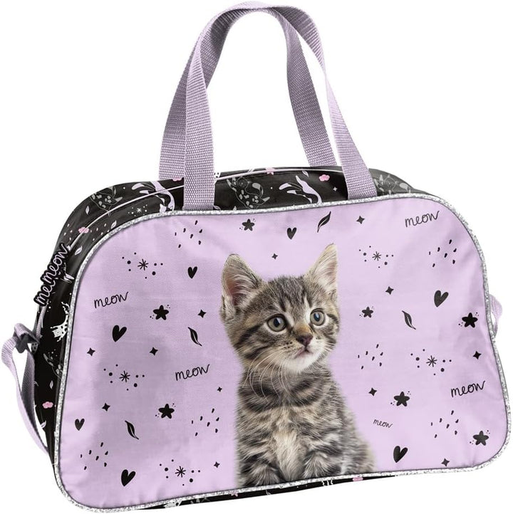 Familando - Schulranzen Set - 8-teilig mit Federmappe - Sweet Kitty Katze - Ergonomisch, stabil & mi