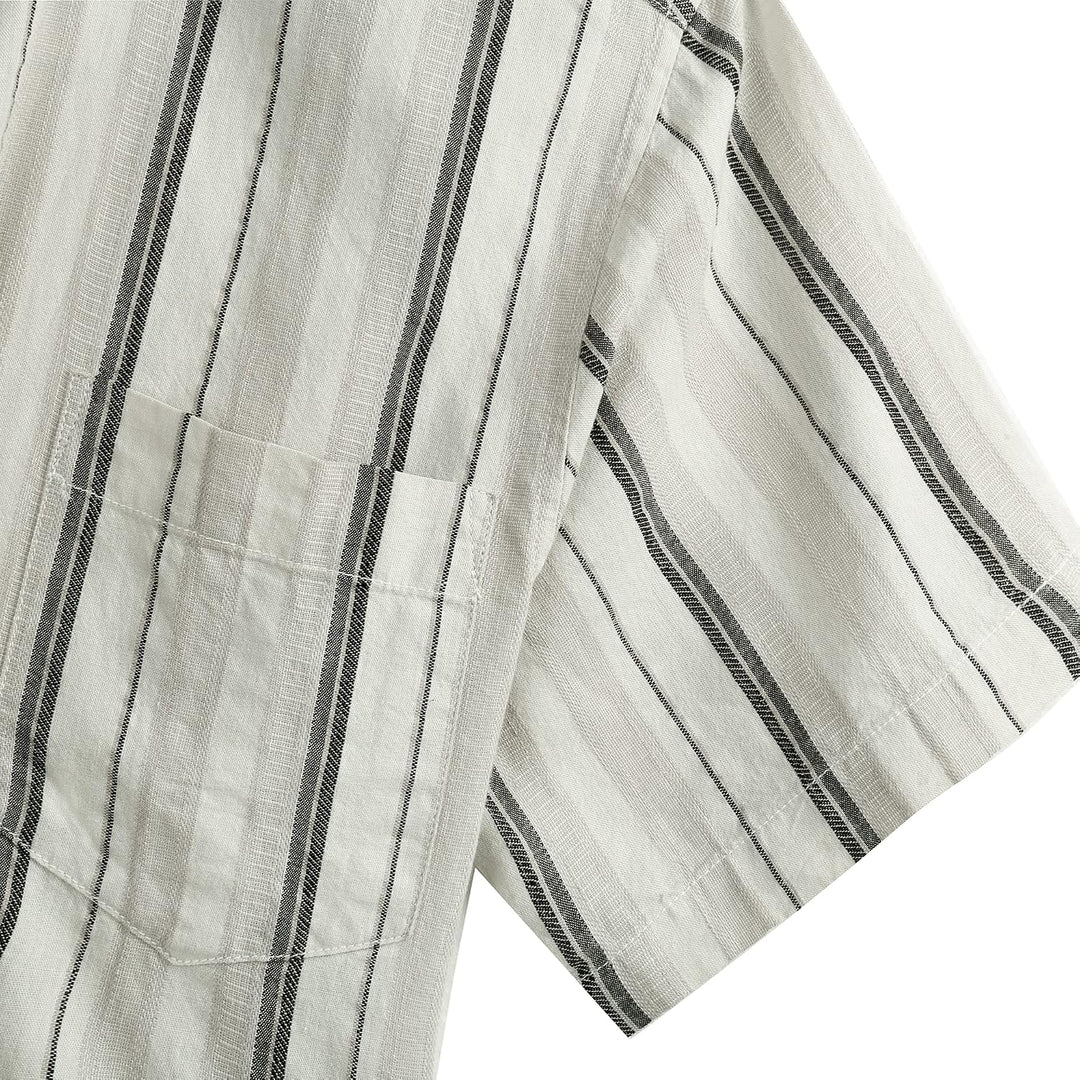 Coevals Club Herren Lässige Leinenhemd Freizeithemd Businesshemd Sommer Kurzarm Regular Fit Hemd 3XL