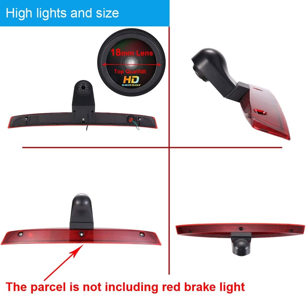 1280 x 720 Pixels 1000TV Lines Auto Top Mount Brake Bremsleuchte Kamera Bremslicht Rückfahrkamera Wa