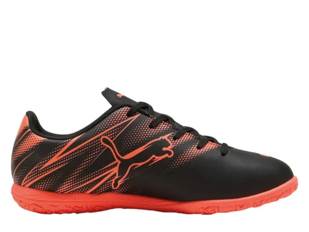 PUMA Unisex Kinder Attacanto It Jr Soccer Shoe 28 EU Puma Black Glowing Red, 28 EU Puma Black Glowin