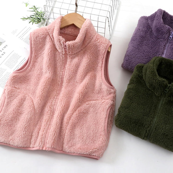 Kinder Fleece Weste Winter Baby Kleinkind Jungen Mädchen Eltern-Kind Fleeceweste Super Warm Plüsch S