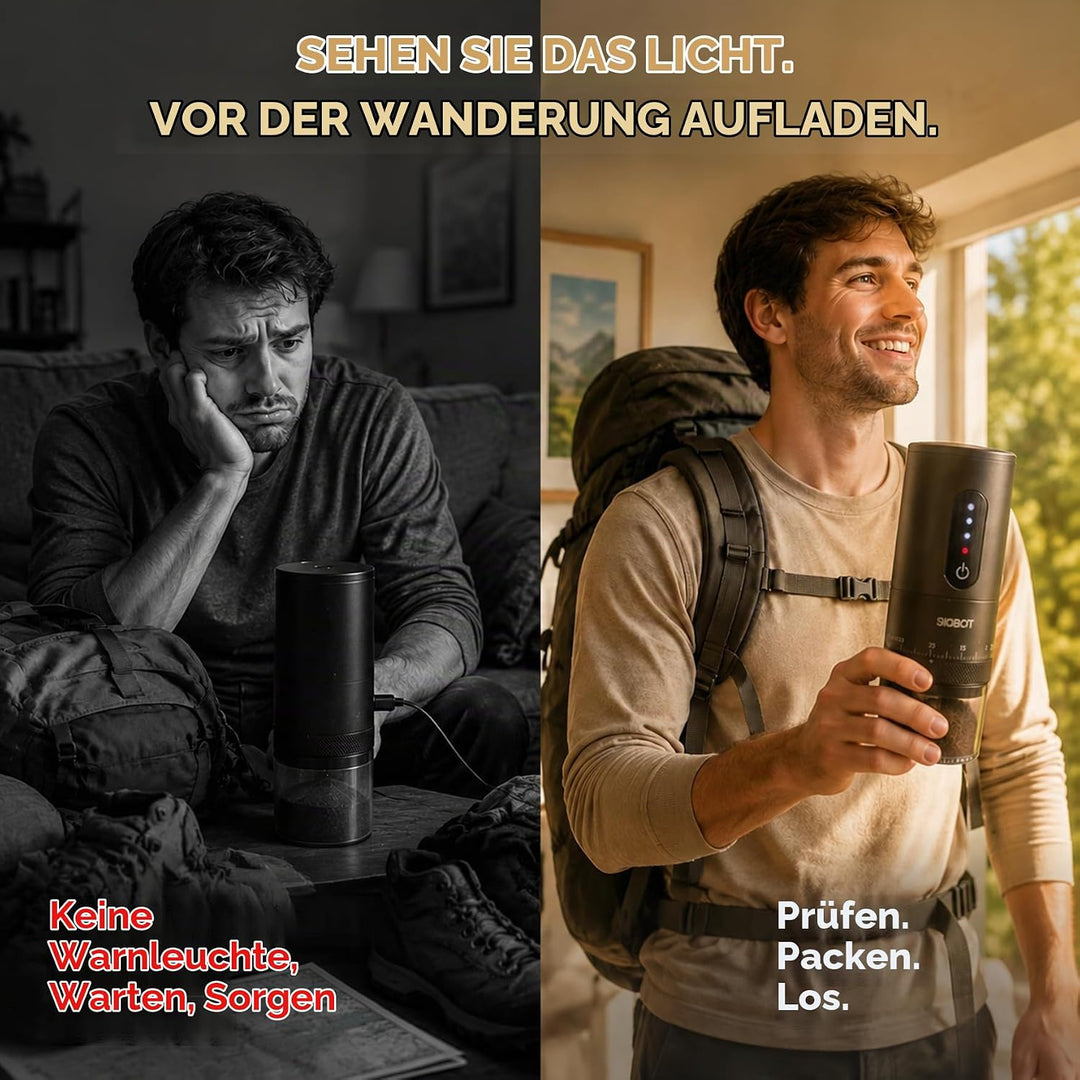 SIGBOT Elektrische Kaffeemühle mit Kegelmahlwerk – 38 Externe Mahlstufen, Konische Keramikmahlwerke