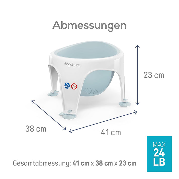 Angelcare ergonomischer Badering für die grosse Badewanne oder Dusche, Light Aqua, angenehm weiche S