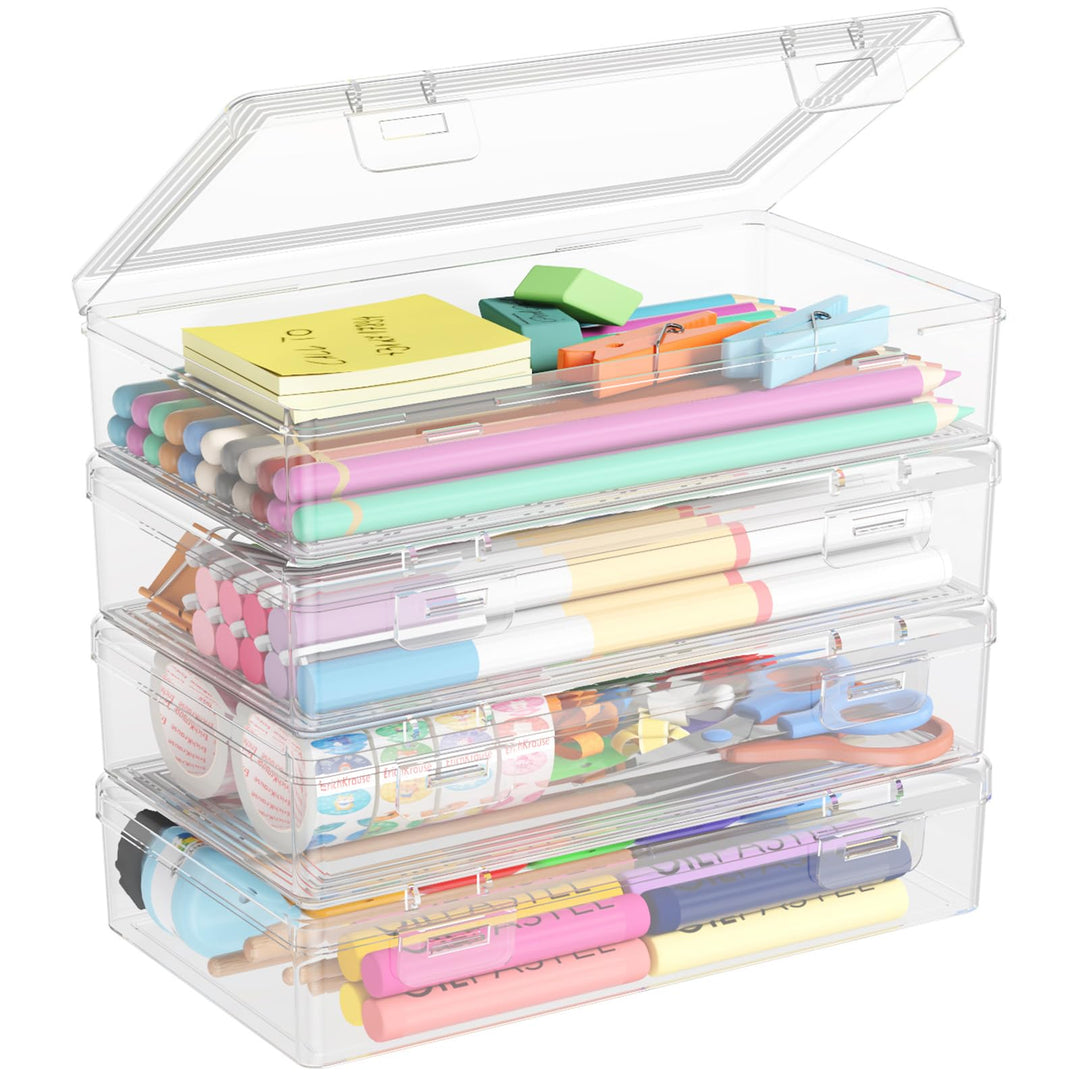 Lifewit Stiftebox mit Snap-Dicht Deckel, Hochwertiges Kunststoff Bürobedarf Organizer, Aufbewahrungs